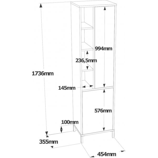 Vitale-kaappi 2 - Valkoinen Vitale-kaappi 2 - Valkoinen