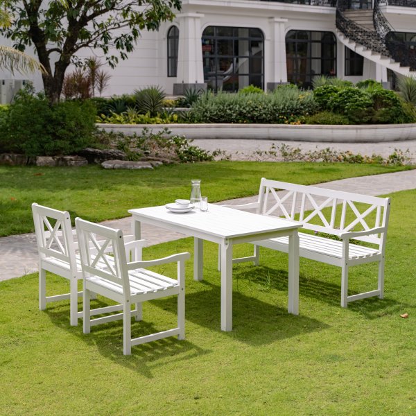 Europe-penkki - Valkoinen + Huonekalujen tekstiilien puhdistus Europe-penkki - Valkoinen + Huonekalujen tekstiilien puhdistus