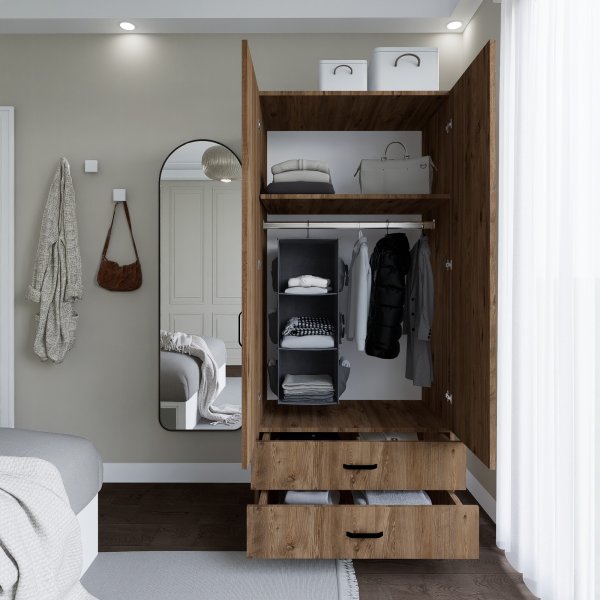 Yaman vaatekaappi 80 x 47 x 182 cm - mänty Yaman vaatekaappi 80 x 47 x 182 cm - mänty