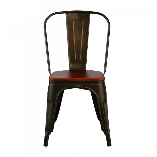 Peltinen Industry Ingo -ruokatuoli - Gunsmoke / lakattu puuistuin Peltinen Industry Ingo -ruokatuoli - Gunsmoke / lakattu puuistuin