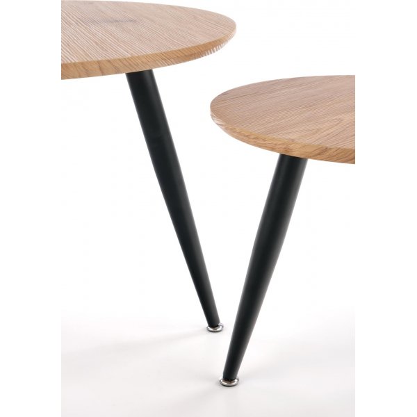 Pyöreä sohvapöytä Ø40/59 cm - Tammi/musta Pyöreä sohvapöytä Ø40/59 cm - Tammi/musta