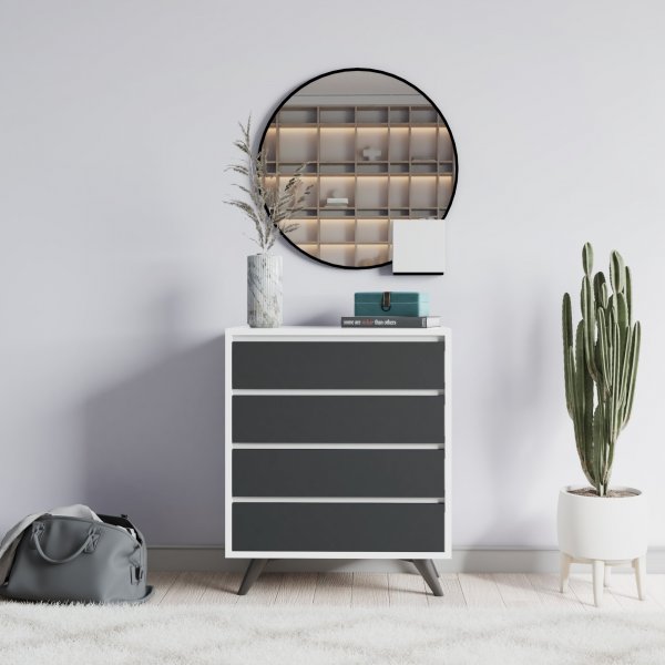 Suvera lipasto - Valkoinen/antrasiitti