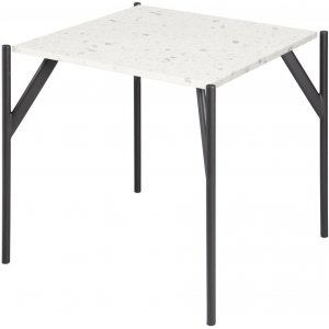 Terrazzo-sivupöytä 50x50 cm - Terrazzo Bianco & musta metallinen AIR-runko Terrazzo-sivupöytä 50x50 cm - Terrazzo Bianco & musta metallinen AIR-runko