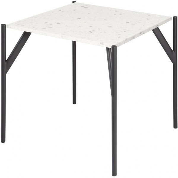 Terrazzo-sivupyt 50x50 cm - Terrazzo Bianco & musta metallinen AIR-runko