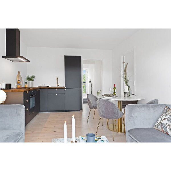 Geneve ruokapydn tuoli - harmaa/messinki