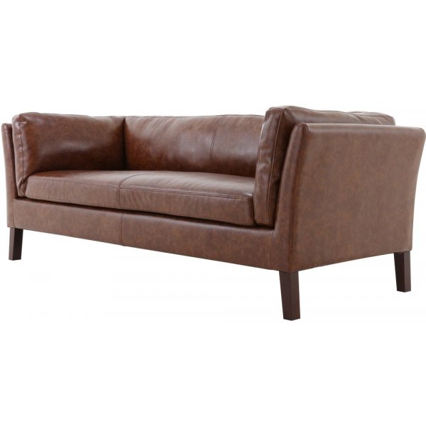 Sohva 3-istuttava ruskea vintage PU 198 cm - Heritage Sohva 3-istuttava ruskea vintage PU 198 cm - Heritage