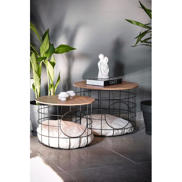 Cat sohvapöytäsetti - mänty/musta Cat sohvapöytäsetti - mänty/musta