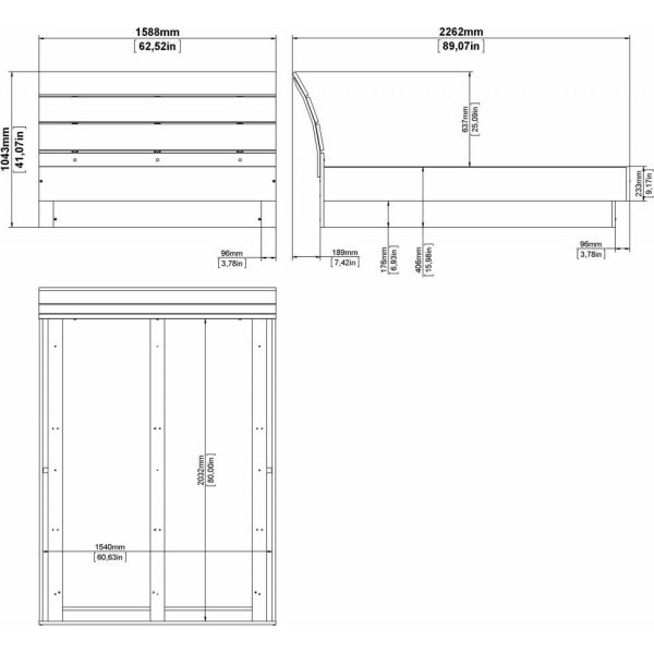 Naia-sänky 154 x 203 cm - Musta Naia-sänky 154 x 203 cm - Musta