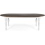 Victoria iso soikea ruokapyt 230x110 cm - Valkoinen/ruskea petsi