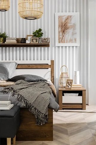 Ruso yöpöytä - tammi/helmi valkoinen Ruso yöpöytä - tammi/helmi valkoinen