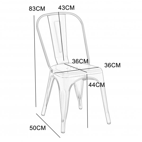 Iris-ruokatuoli mustaa metallia Iris-ruokatuoli mustaa metallia