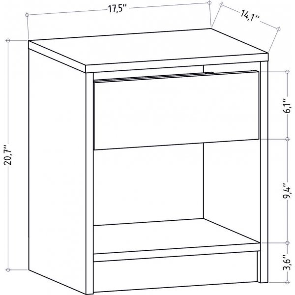 Sheridan yöpöytä - tammi Sheridan yöpöytä - tammi