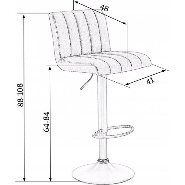 Elfrieda-baarituoli - Tummanharmaa (PU) / musta