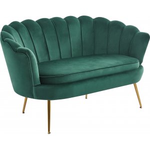 Kingsley 2-istuttava sohva samettia - vihre / messinki