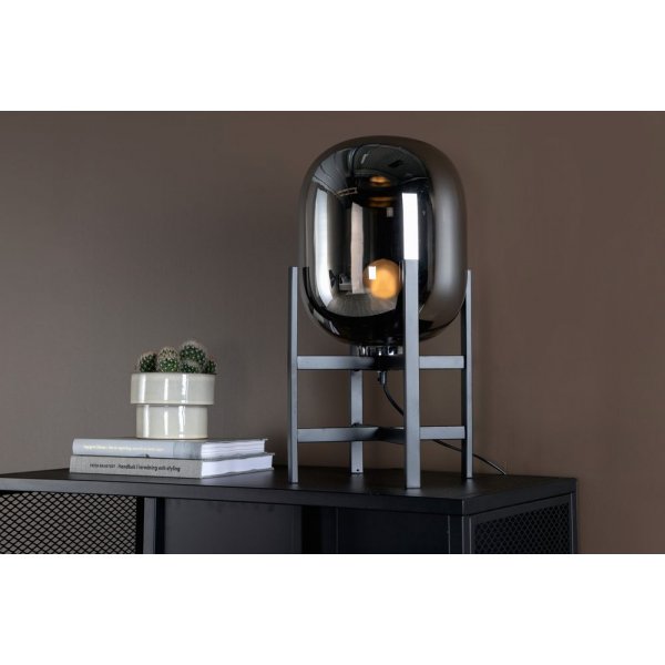 Marbystrand p�yt�valaisin - Musta/lasi