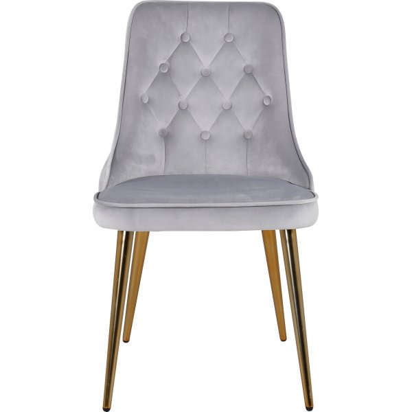 Alice Deluxe ruokatuoli - Vaaleanharmaa/messinki