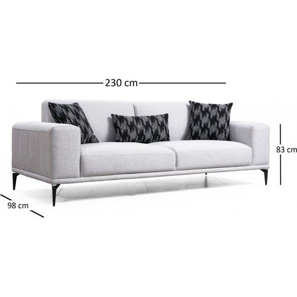 Nikea 3-istuttava vuodesohva - harmaa Nikea 3-istuttava vuodesohva - harmaa