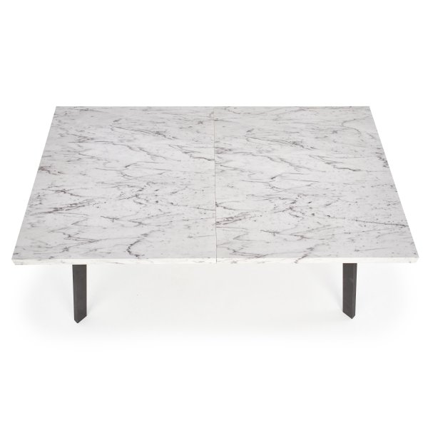 Darius-ruokap�yt�, ulosvedett�v� - Valkoinen marmori/musta