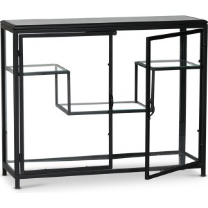 Winchester-kaappi - Musta metalli / lasi + Huonekalujen jalat Winchester-kaappi - Musta metalli / lasi + Huonekalujen jalat