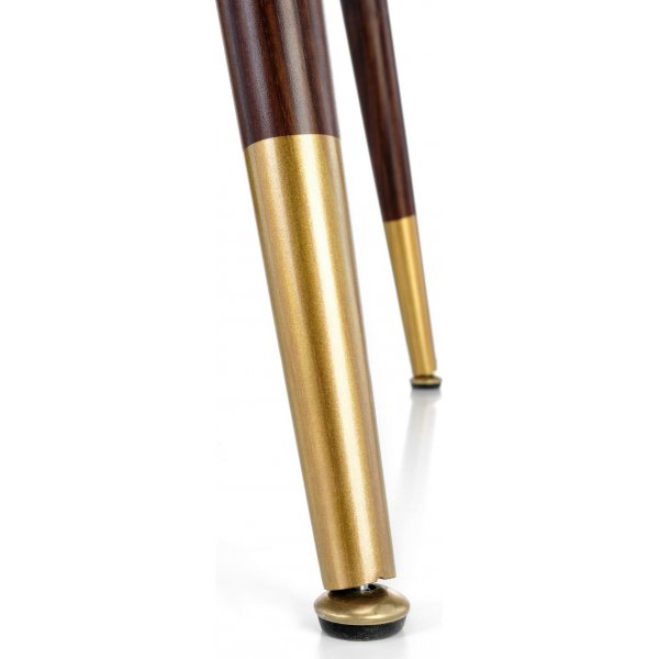 Phkinpuusta valmistettu ruokapyt, halkaisija 110 cm, kultaiset yksityiskohdat