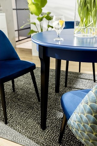 Lucan 2 ruokapöytää 95-195 x 95 cm - Sininen/musta Lucan 2 ruokapöytää 95-195 x 95 cm - Sininen/musta