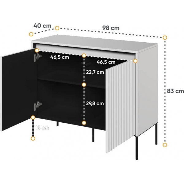 Trendkaappi H83 cm - Valkoinen/musta Trendkaappi H83 cm - Valkoinen/musta