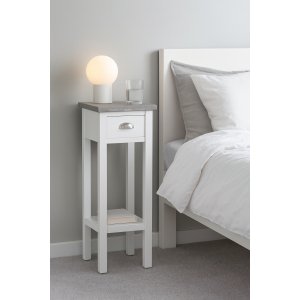 Yöpöytä Hugo Small - 70 cm (valkoinen sementtipöytälevyllä) + Huonekalujen tekstiilien puhdistus Yöpöytä Hugo Small - 70 cm (valkoinen sementtipöytälevyllä) + Huonekalujen tekstiilien puhdistus