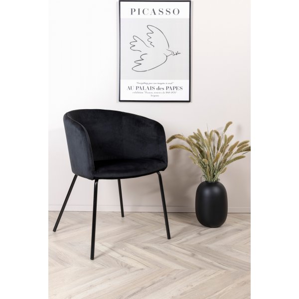 Tiber-tuoli - Musta sametti Tiber-tuoli - Musta sametti