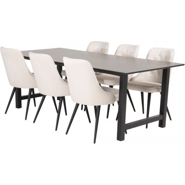 Zeus tuoli - Musta / beige sametti