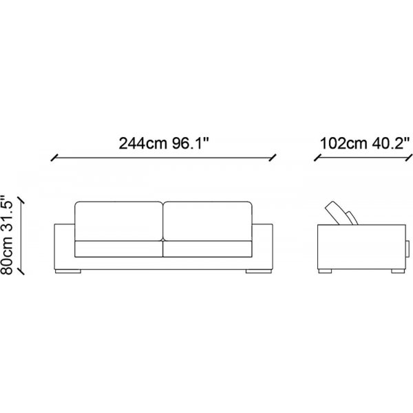 Neplus 3-istuttava sohva - ruskea