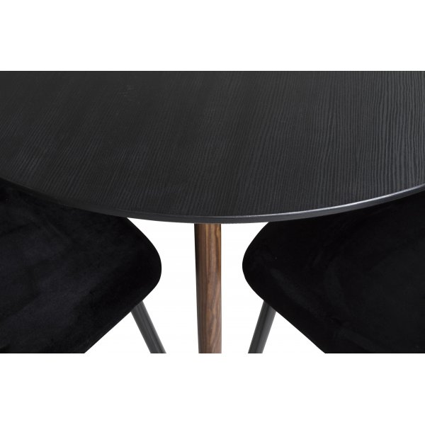 Paradis ruokapöytä 100 cm - Musta/pähkinä Paradis ruokapöytä 100 cm - Musta/pähkinä