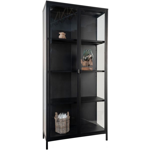 Brisbane lasikaappi 80x35x175 cm - Musta Brisbane lasikaappi 80x35x175 cm - Musta