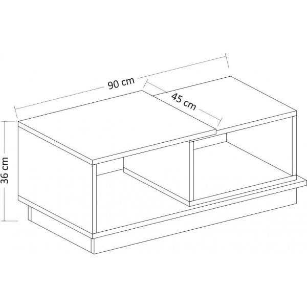Concept sohvapöytä 90 x 45 cm - Antrasiitti/tammi Concept sohvapöytä 90 x 45 cm - Antrasiitti/tammi