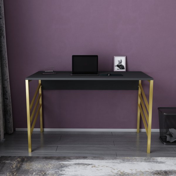 Josephine kirjoituspöytä 120 x 60 cm - Kulta/antrasiitti Josephine kirjoituspöytä 120 x 60 cm - Kulta/antrasiitti