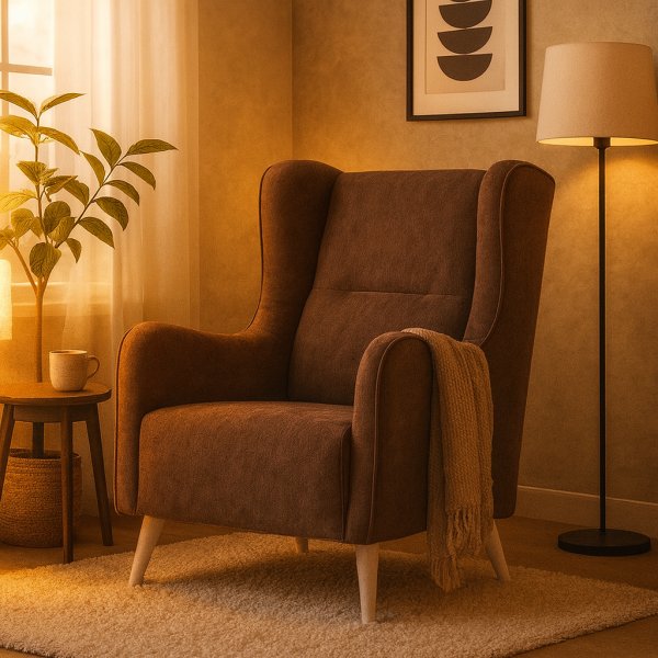 Linsey korvalehden nojatuoli - tummanharmaa Linsey korvalehden nojatuoli - tummanharmaa