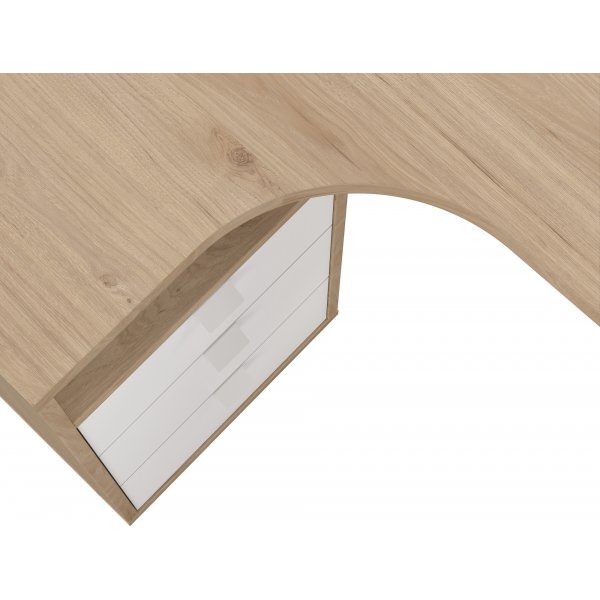 Kylttikulmapöytä - valkoinen/hikkori Kylttikulmapöytä - valkoinen/hikkori