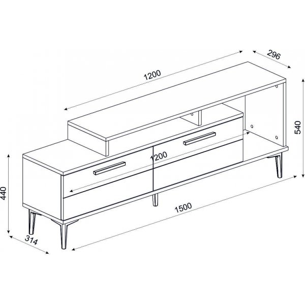 Niva mediapenkki - Safiiri/tammi/antrasiitti Niva mediapenkki - Safiiri/tammi/antrasiitti