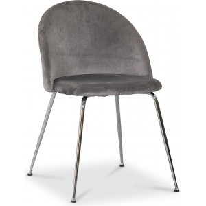 Art Velvet -tuoli - Vaaleanharmaa / Kromi + Huonekalujen tekstiilien puhdistus Art Velvet -tuoli - Vaaleanharmaa / Kromi + Huonekalujen tekstiilien puhdistus