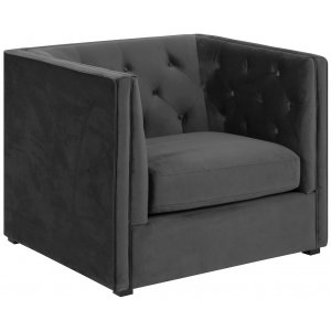 Chesterfield Milano -nojatuoli harmaalla samettilla Chesterfield Milano -nojatuoli harmaalla samettilla