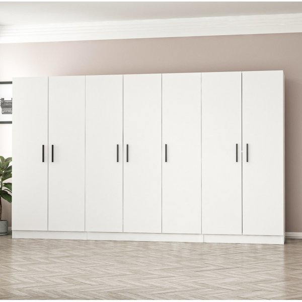 Rizada vaatekaappi 315x52x210 cm - Valkoinen Rizada vaatekaappi 315x52x210 cm - Valkoinen