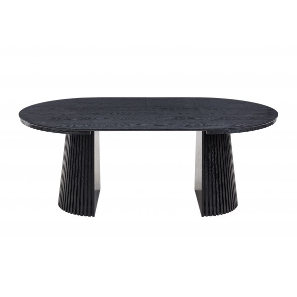 Crossby pyöreä ruokapöytä jatkettava Ø120-200 cm - Mustaksi petsattu tammi Crossby pyöreä ruokapöytä jatkettava Ø120-200 cm - Mustaksi petsattu tammi