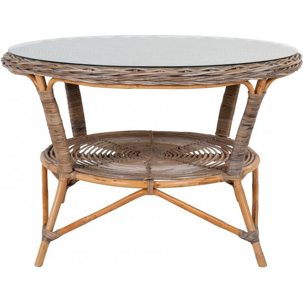 Larisa ulkoruokapöytä Ø120 cm - Cube rottinki/harmaa Larisa ulkoruokapöytä Ø120 cm - Cube rottinki/harmaa