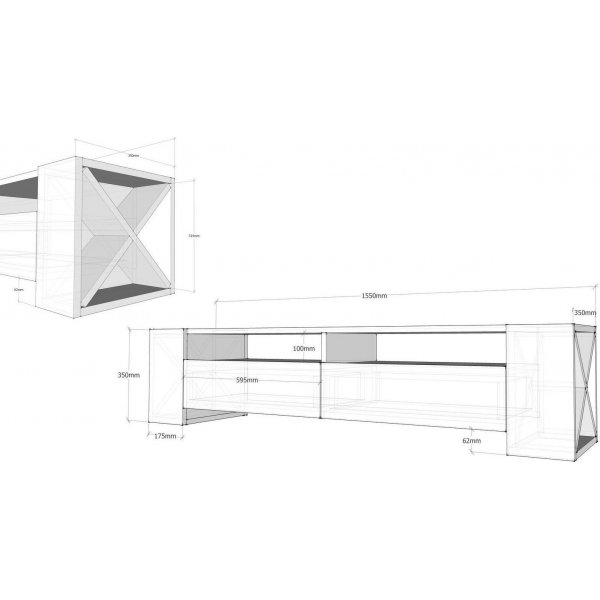 Soduko mediapenkki - Valkoinen/pähkinä Soduko mediapenkki - Valkoinen/pähkinä