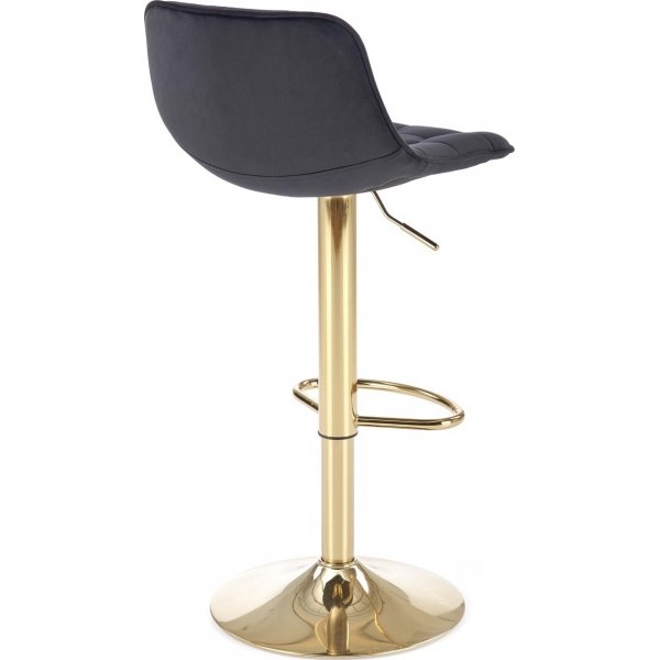 Baarituoli musta sametti kultaisilla jaloilla - Istuinkorkeus 62-84 cm