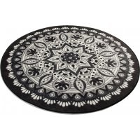 Mandala kylpyhuonematto - Musta/valkoinen