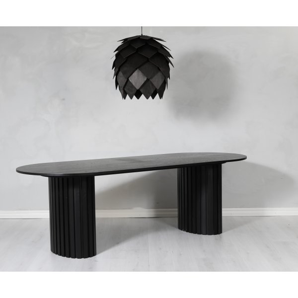 Ruokailuryhmä PiPi soikea ruokapöytä 240 cm sis. 4 terveellistä ruokapöydän tuolia - Musta tahra + 3.00 x Huonekalujen jalat Ruokailuryhmä PiPi soikea ruokapöytä 240 cm sis. 4 terveellistä ruokapöydän tuolia - Musta tahra + 3.00 x Huonekalujen jalat