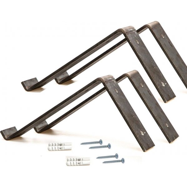 Lamba seinähylly 4 - Musta/pähkinä Lamba seinähylly 4 - Musta/pähkinä