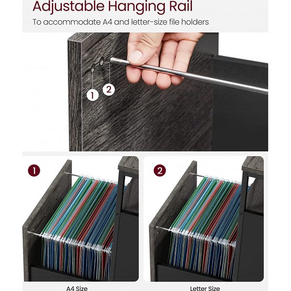 Belmont arkistokaappi - harmaa/musta