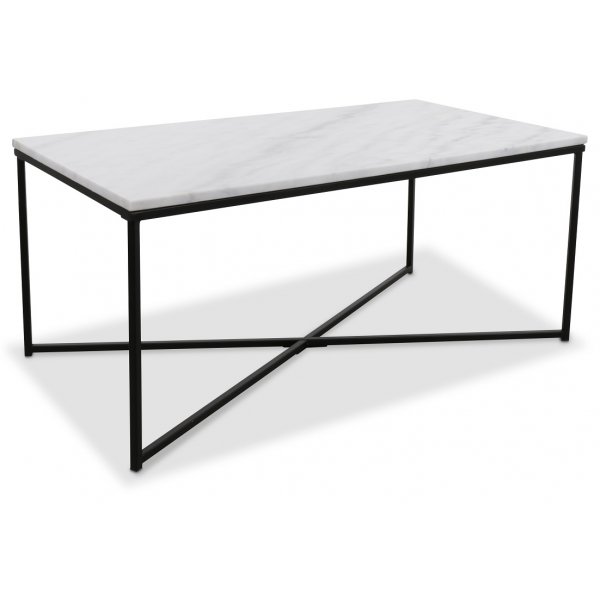 Maryland-sohvapöytä 110 - Aitoa valkoista marmoria / Musta Maryland-sohvapöytä 110 - Aitoa valkoista marmoria / Musta