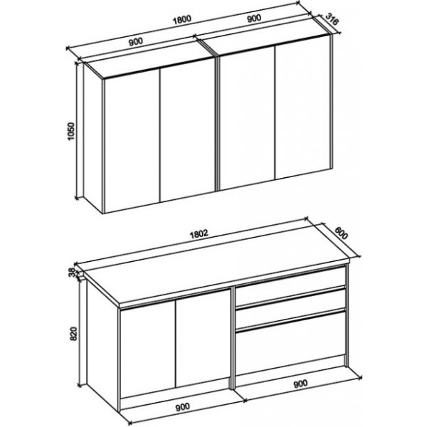 Idea tydellinen keitti 180 cm - Craft tammi/antrasiitti